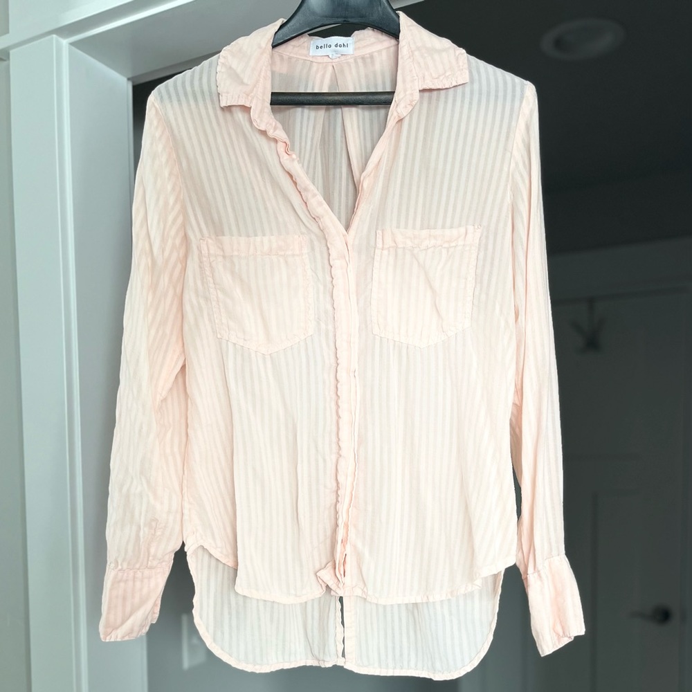 Bella Dahl Striped Split Back Button Down Shirt